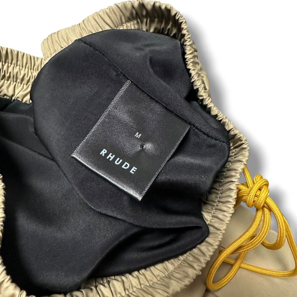 Rhude Pre-Fall 2022 Cargo Pants Khaki Beige Nylon Drawstring Utility Jogger Sz M - Picture 5 of 11